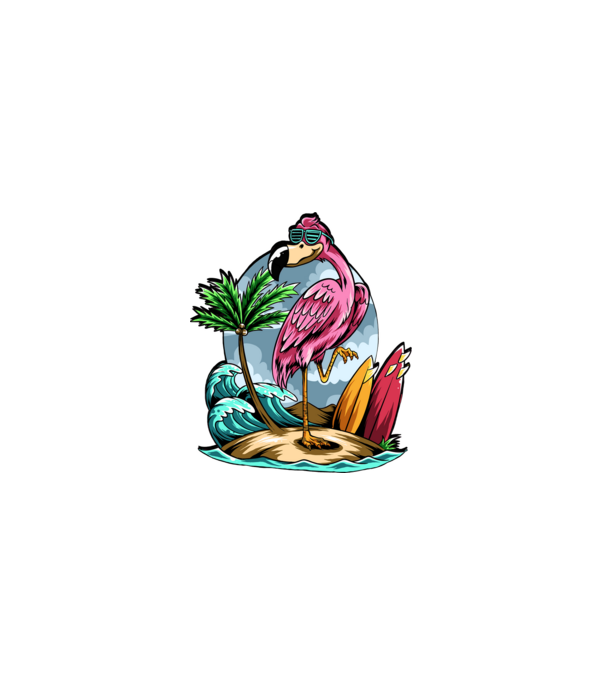 flamingo minta fekete pólón