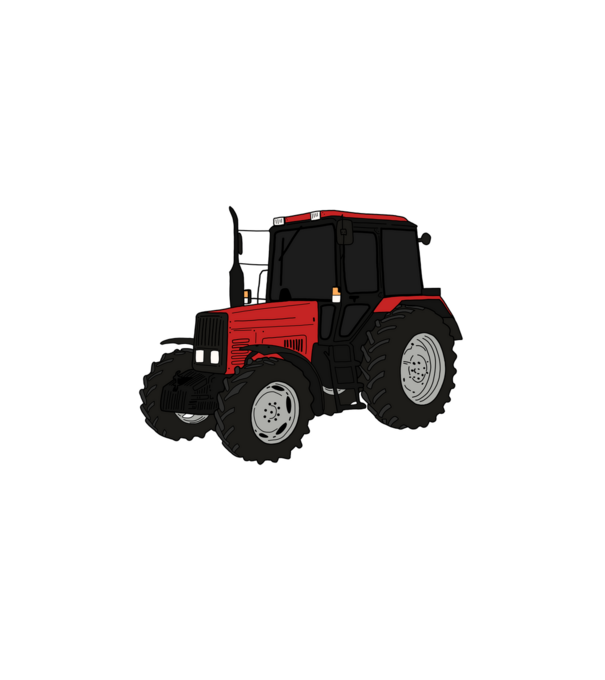 Traktor minta fehér pólón