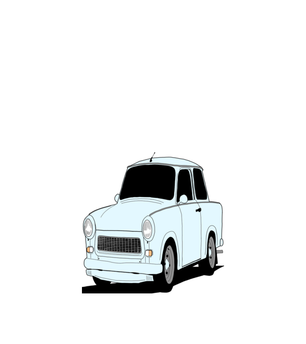 Trabant minta fehér pólón