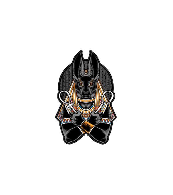Anubis minta fehér pólón