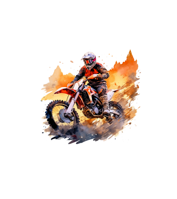Motocross minta fehér pólón