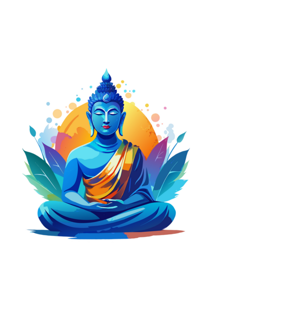 Buddha minta fehér pólón