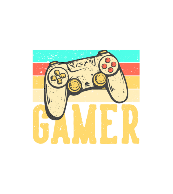 gamer minta fehér pólón