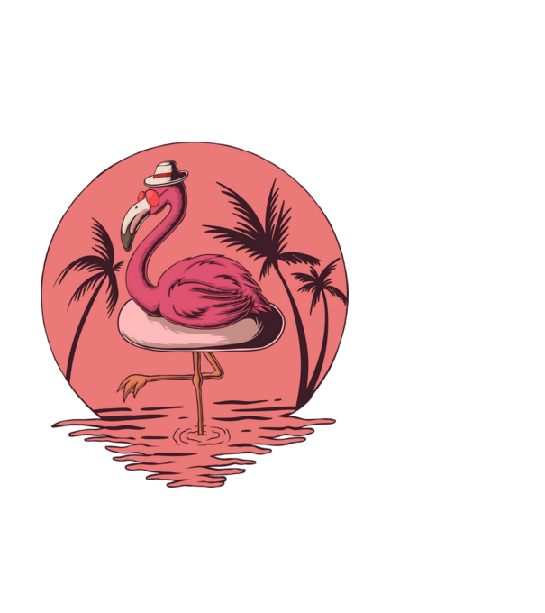 flamingo summer minta fehér pólón