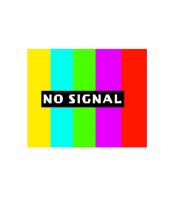 No signal minta fehér pólón
