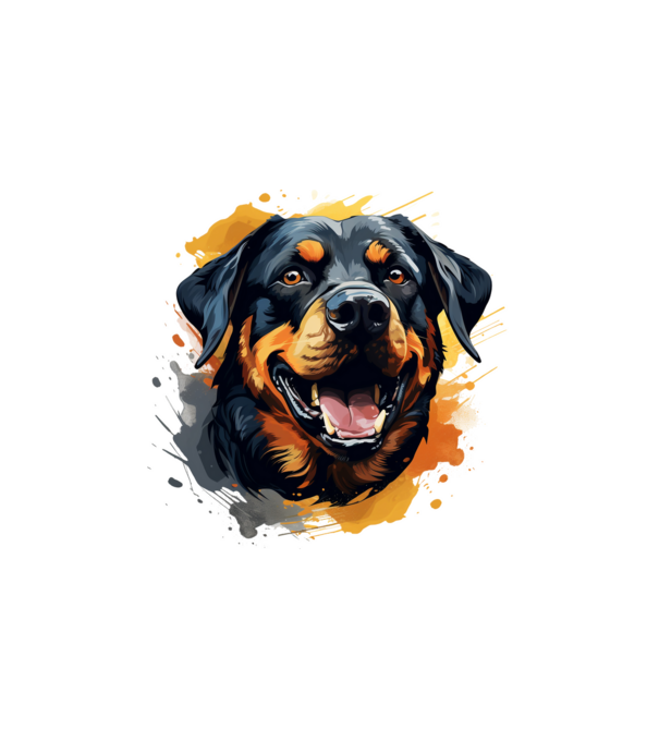 Rottweiler minta fehér pólón