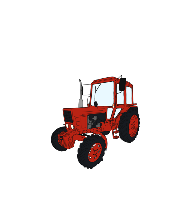 Traktor minta fehér pólón