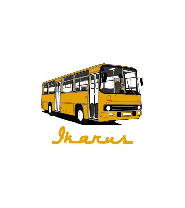 Busz minta fehér pólón