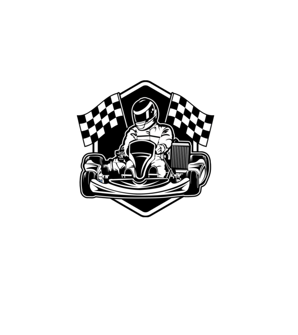 Gokart  minta szürke pólón