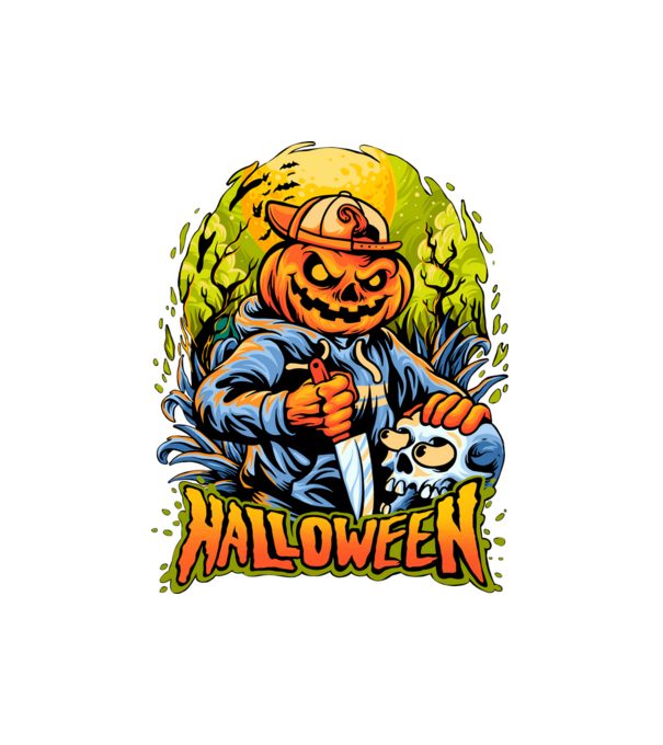 halloween minta fehér pólón
