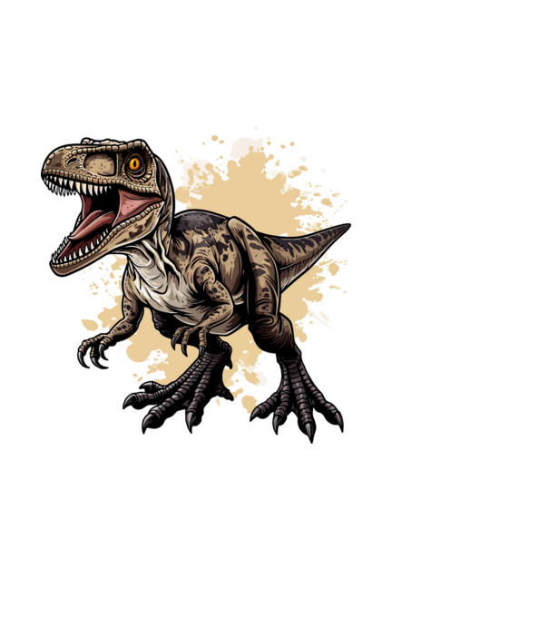 Dinoszaurusz minta fehér pólón