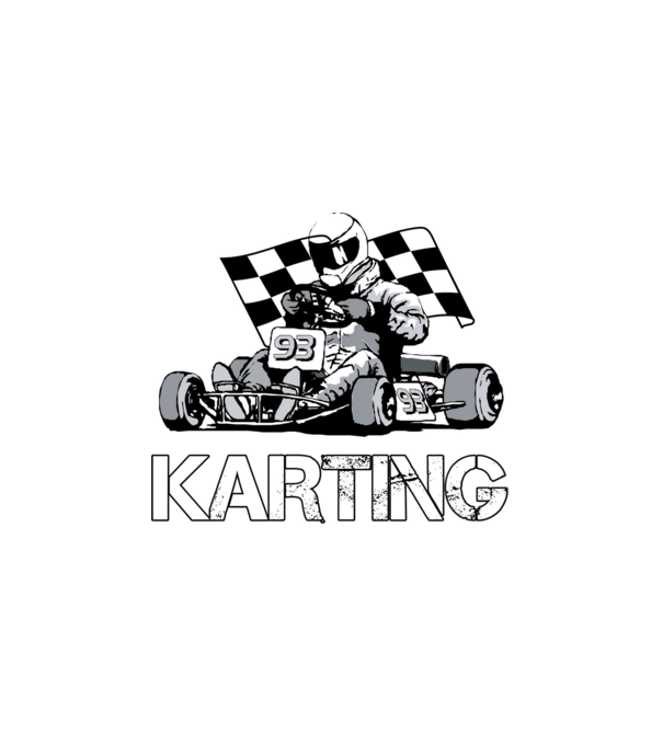 Karting minta fehér pólón