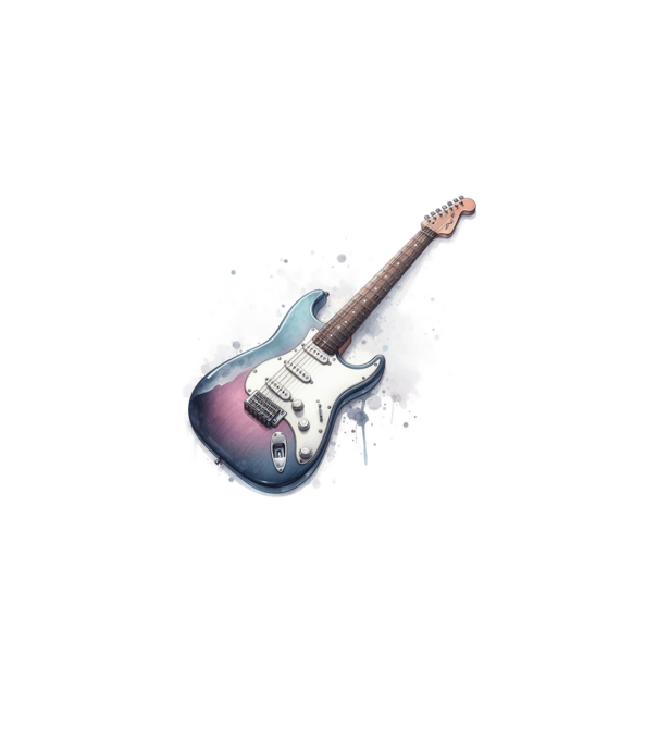 gitár minta fehér pólón