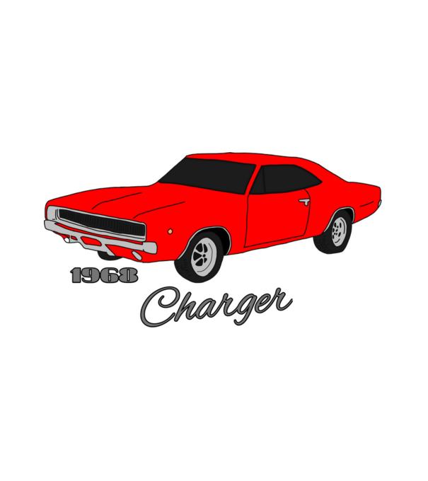 Charger minta fehér pólón