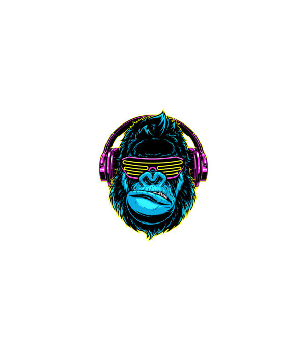 Gorilla minta fekete pólón