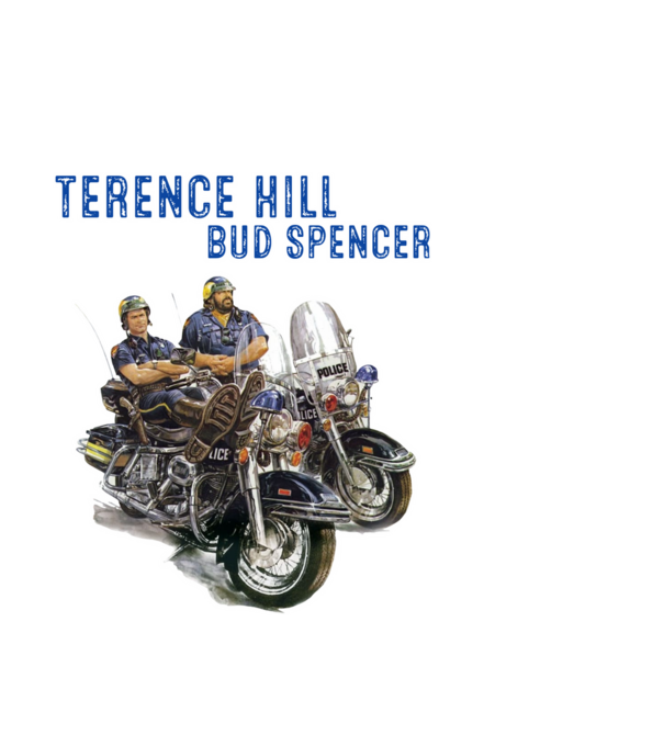 Bud Spencer és Terence Hill  minta fekete pólón