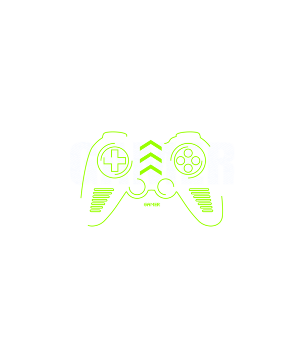 gamer minta fehér pólón