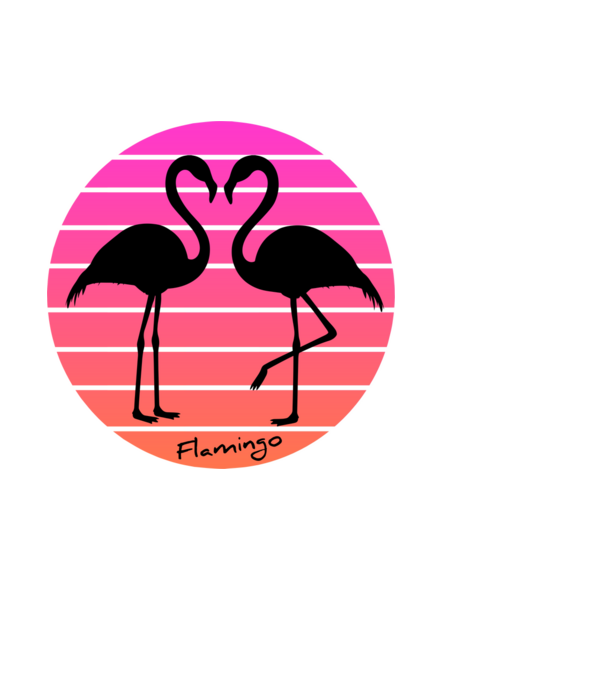 Flamingo minta fekete pólón
