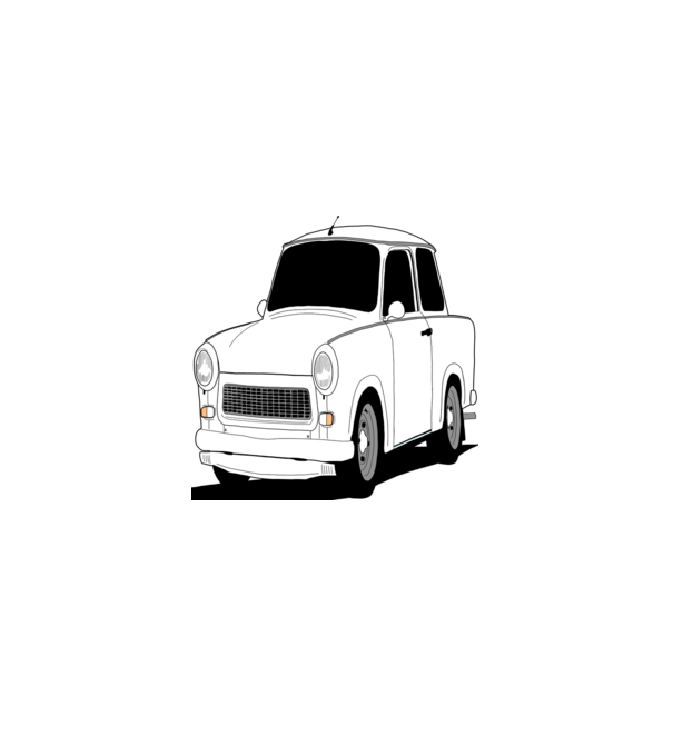 Trabant minta szürke pólón
