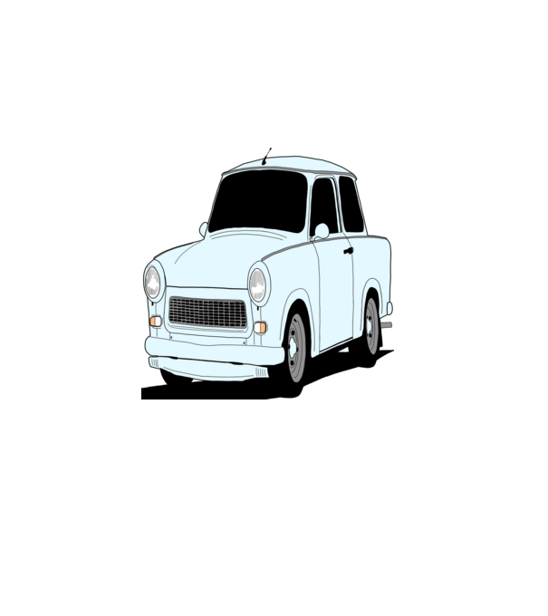 Trabant minta szürke pólón