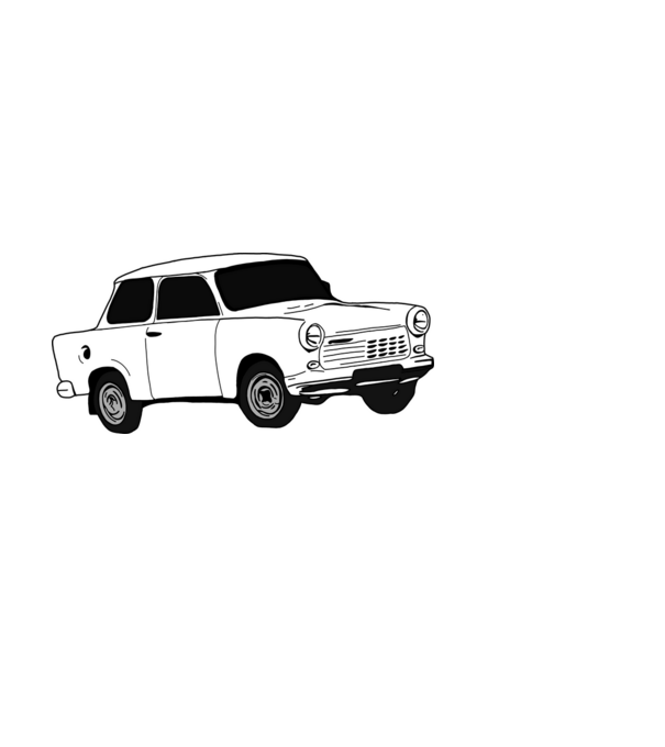 Trabant minta fekete pólón
