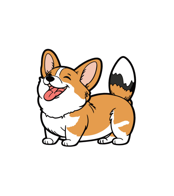 Corgi minta fehér pólón