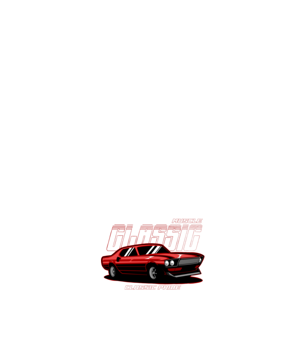 Muscle car minta sötétkék pólón