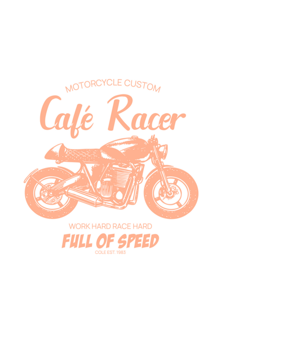 café racer minta fekete pólón