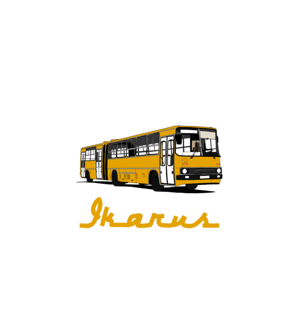 Busz minta fehér/piros pólón