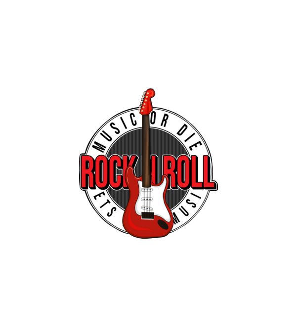 Rock and roll minta fekete pólón