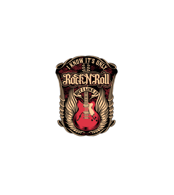 rock n roll minta fekete pólón