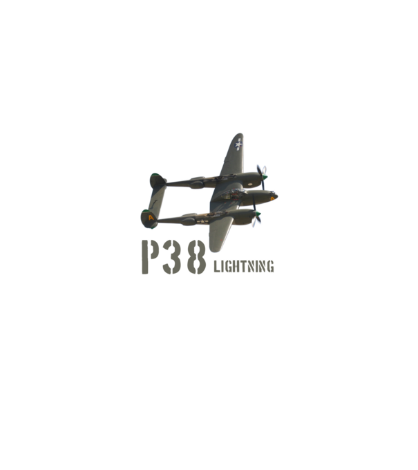 P38 LIGHTNING minta fekete pólón