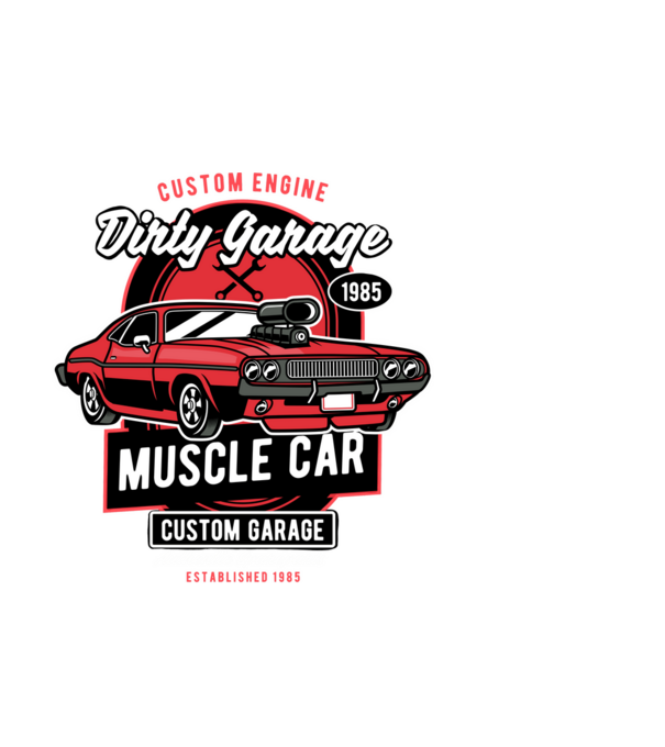muscle car minta világoskék pólón