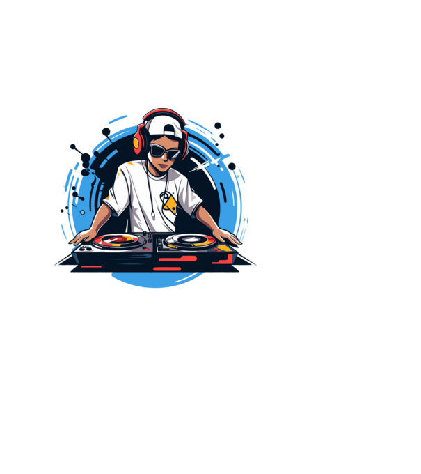 Dj minta fekete pólón