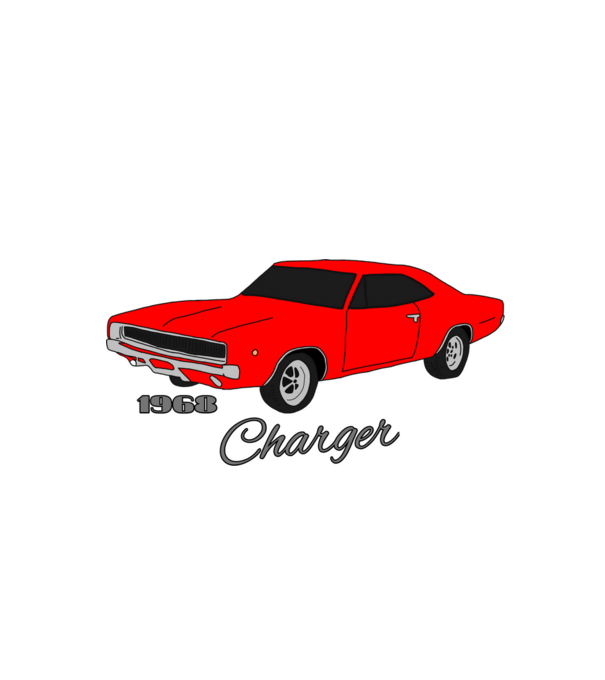 Charger minta fekete pólón