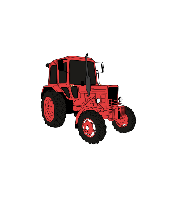 Traktor minta fehér pólón