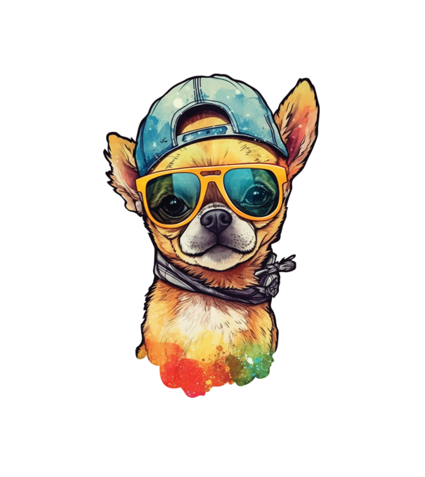 chihuahua minta fehér pólón