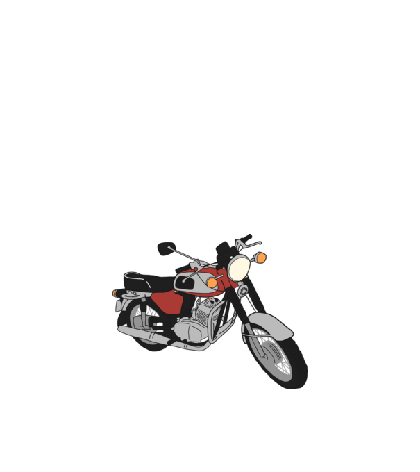 Jawa 350 minta fehér pólón