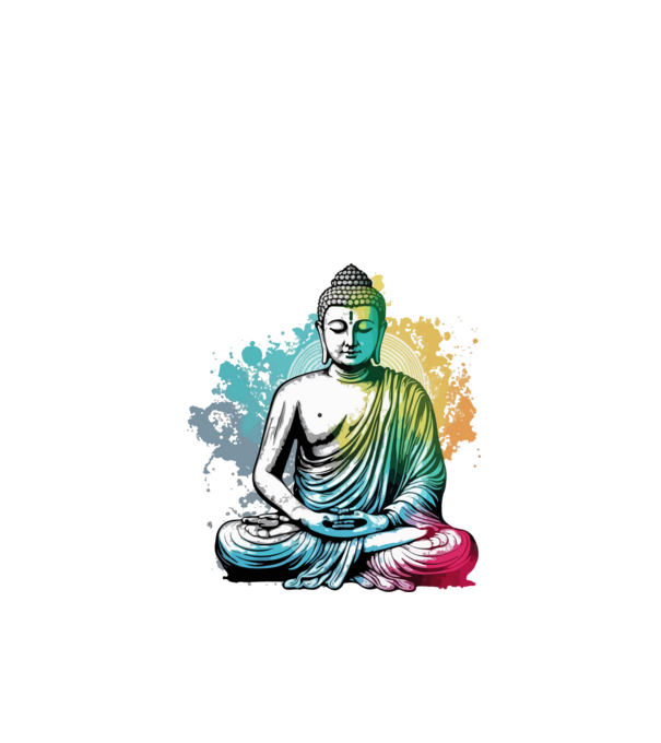 Buddha  minta fehér pólón