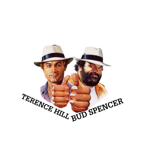 Bud Spencer és Ternce Hill minta fehér pólón