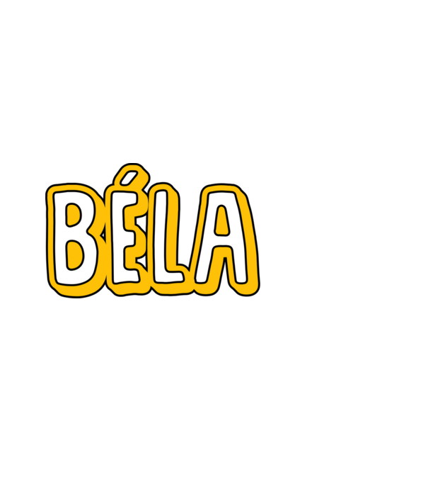 Béla minta fehér pólón