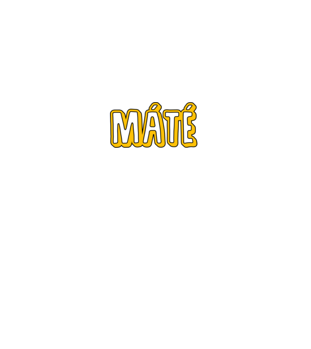 Máté minta fekete pólón