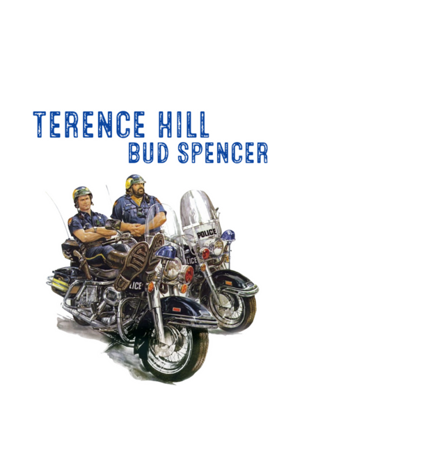 Bud Spencer és Terence Hill  minta fehér pólón