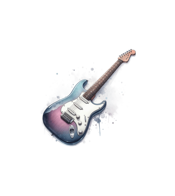 gitár minta fehér pólón