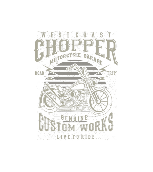 Chopper minta fehér pólón