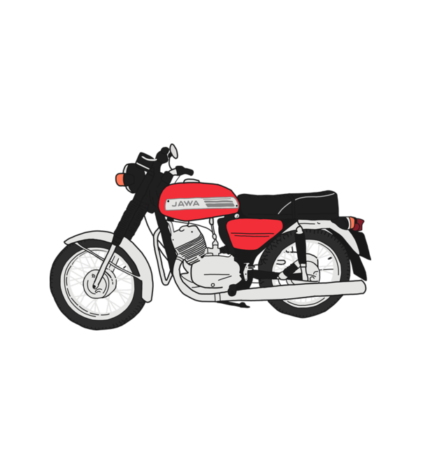 Jawa 350 minta fehér pólón