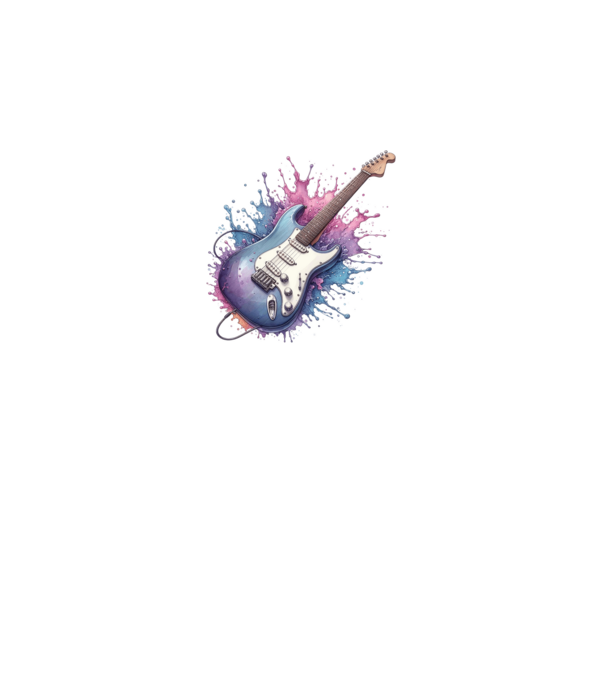 gitár minta királykék pólón