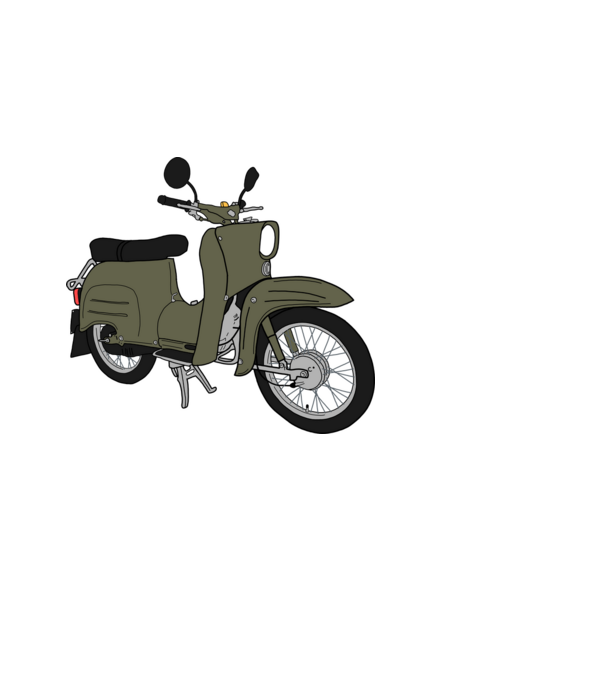 simson schwalbe minta világoskék pólón