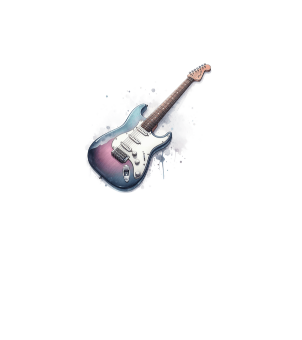 gitár minta fehér pólón