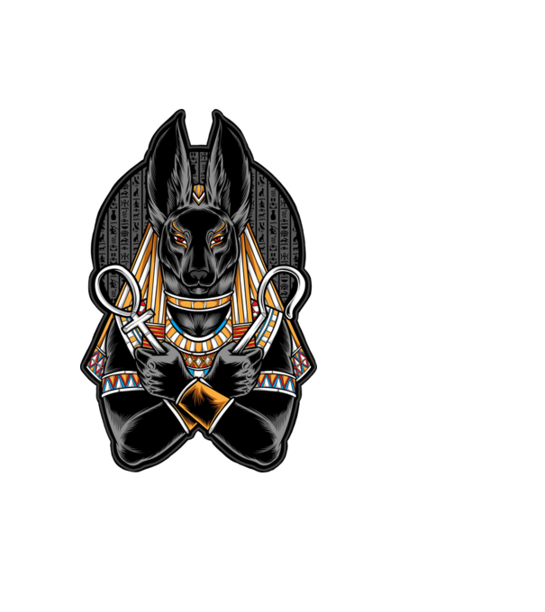 Anubis minta fekete pólón
